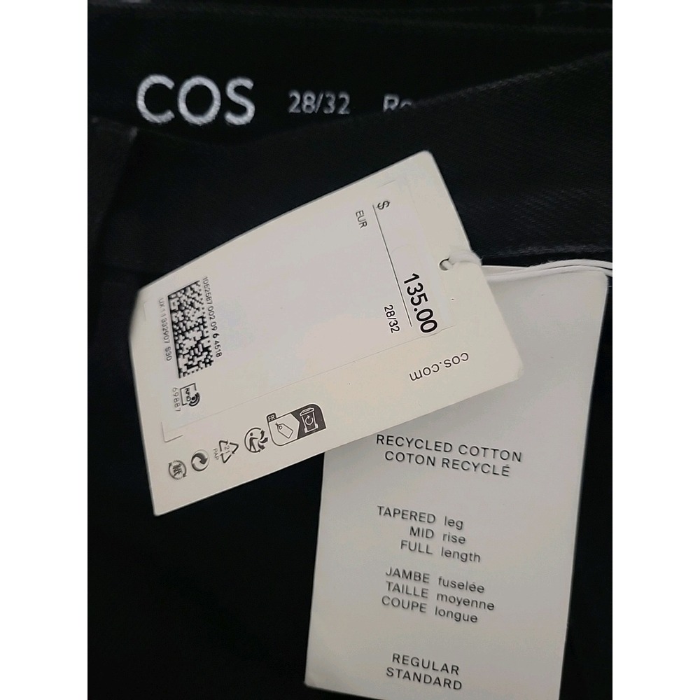 COS Men's Black Tapered Jeans 28X32 NWT Full Length Minimal Neutral Button $135 - Picture 12 of 13